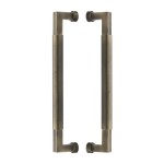 M Marcus Heritage Brass Back to Back Door Pull Handle Bauhaus Knurled Design 330mm length